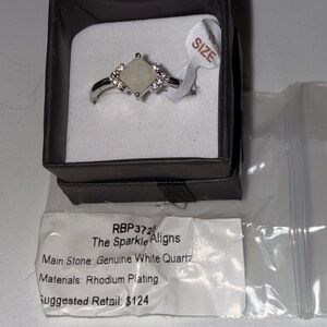 The Sparkle Aligns White Quartz Ring